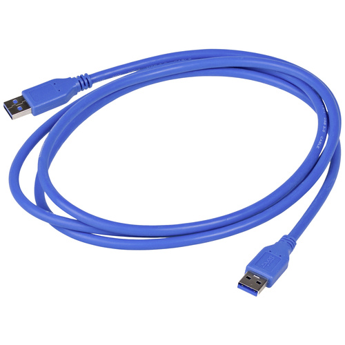 Akyga USB-Kabel USB-A Stecker, USB-A Stecker 1.80 m Blau AK-USB-14