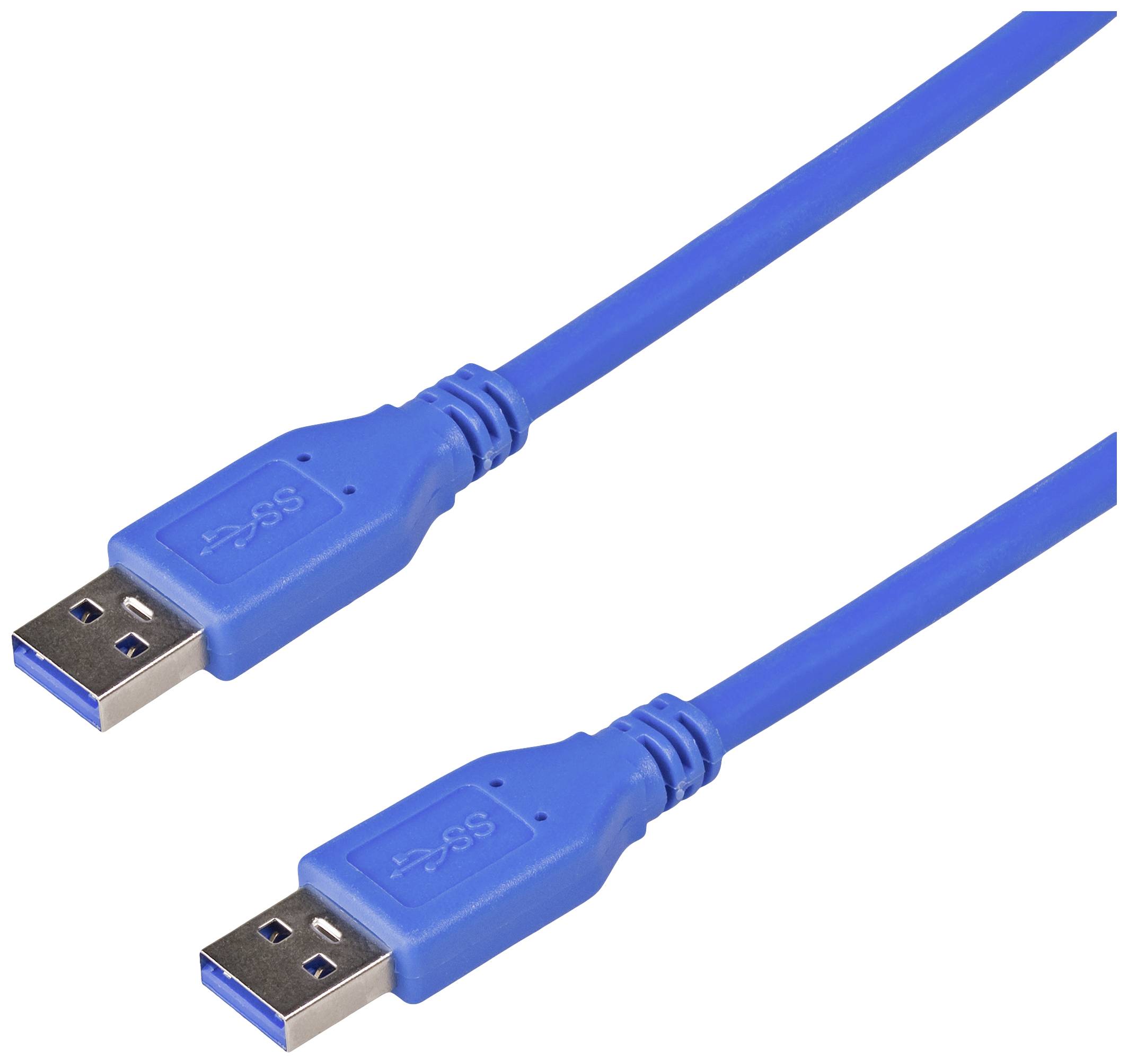Zwei blaue USB-3.0-Kabel mit typischem Steckerdesign, geeignet für schnelle Datenübertragung.