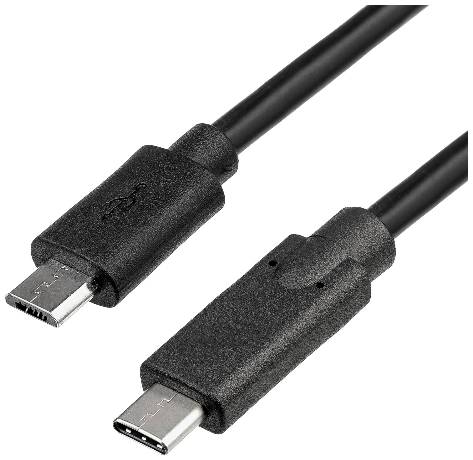 Akyga USB-Kabel USB-Micro-B Stecker, USB-C® Stecker 1.00 m Schwarz AK-USB-16