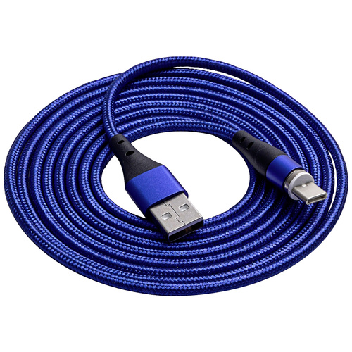 Akyga Câble USB USB-A mâle, USB-C® mâle 2.00 m bleu AK-USB-43