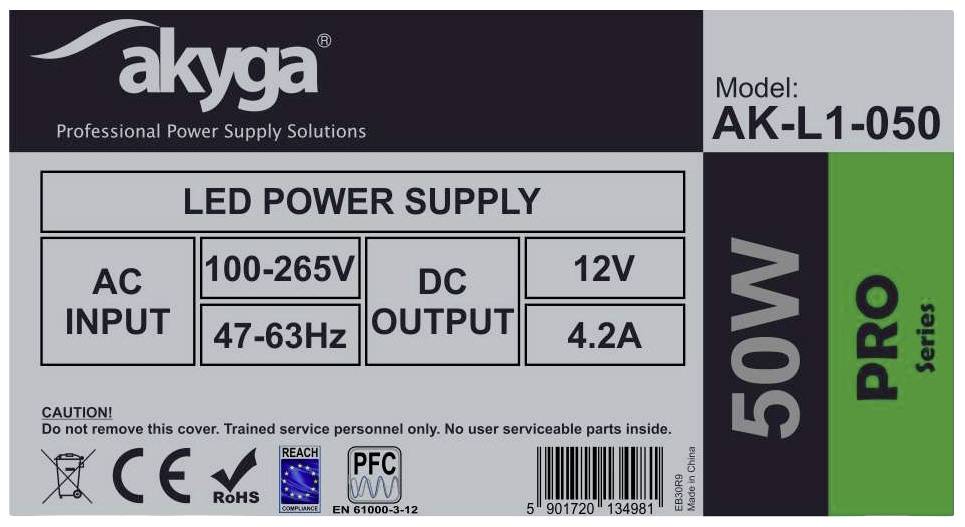 Akyga AK-L1-050 Industrienetzteil 14 V/DC 4.2A 50W