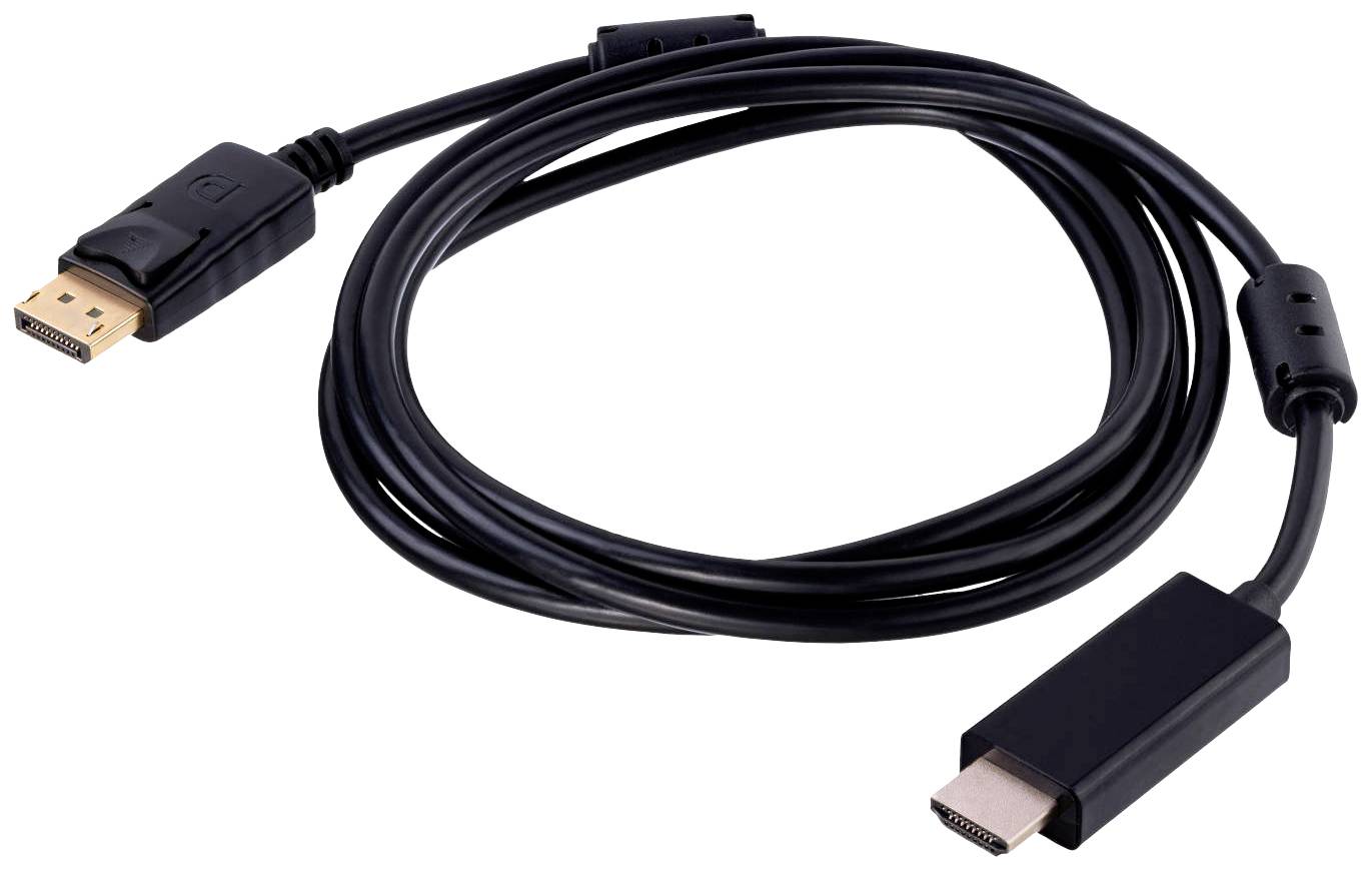 Akyga Anschlusskabel DisplayPort Stecker, HDMI-A Stecker 1.8m Schwarz AK-AV-05 HDMI-Kabel