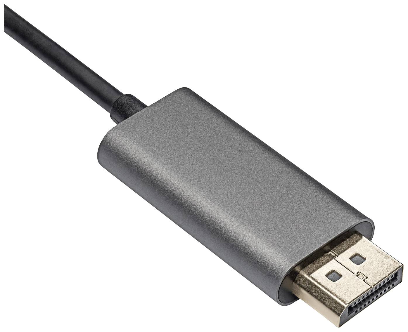 Akyga Anschlusskabel USB-C® Stecker, DisplayPort Stecker 1.80m Schwarz AK-AV-16 USB-C® Kabel