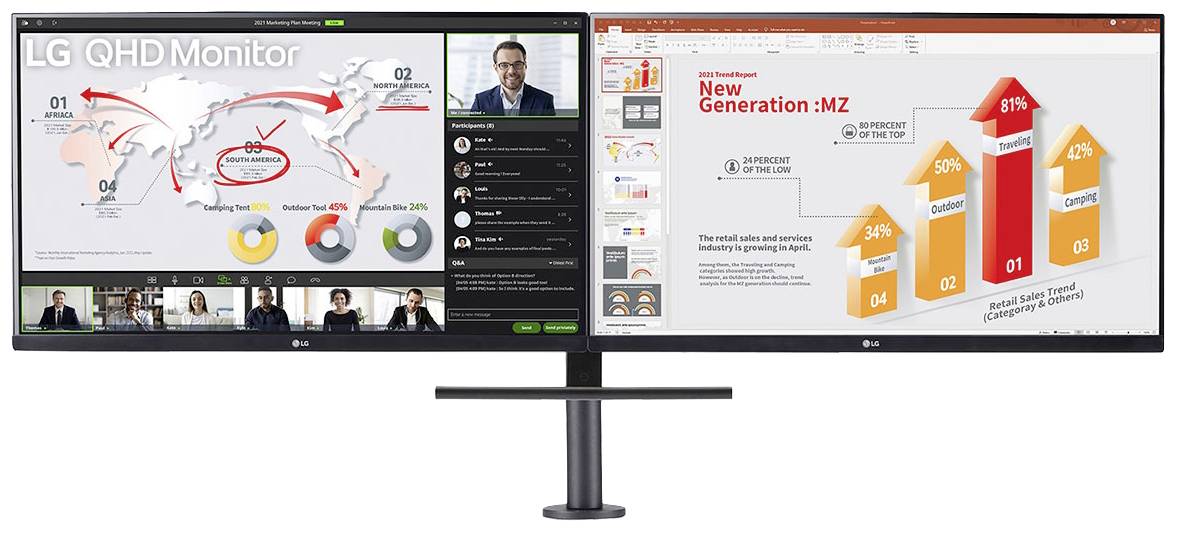 LG Electronics 27QP88DP-BS LED-Monitor EEK F (A - G) 68.6 cm (27 Zoll) 16:9 5 ms DisplayPort, HDMI®