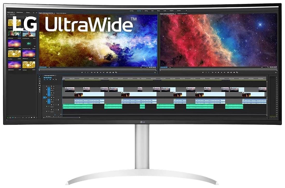 LG Electronics 38BQ85C-W LED-Monitor EEK F (A - G) 96.5 cm (38 Zoll) 3840 x 2160 Pixel 21:9 5 ms HDMI®, DisplayPort, USB-C®, Kopfhörer (3.5 mm Kli