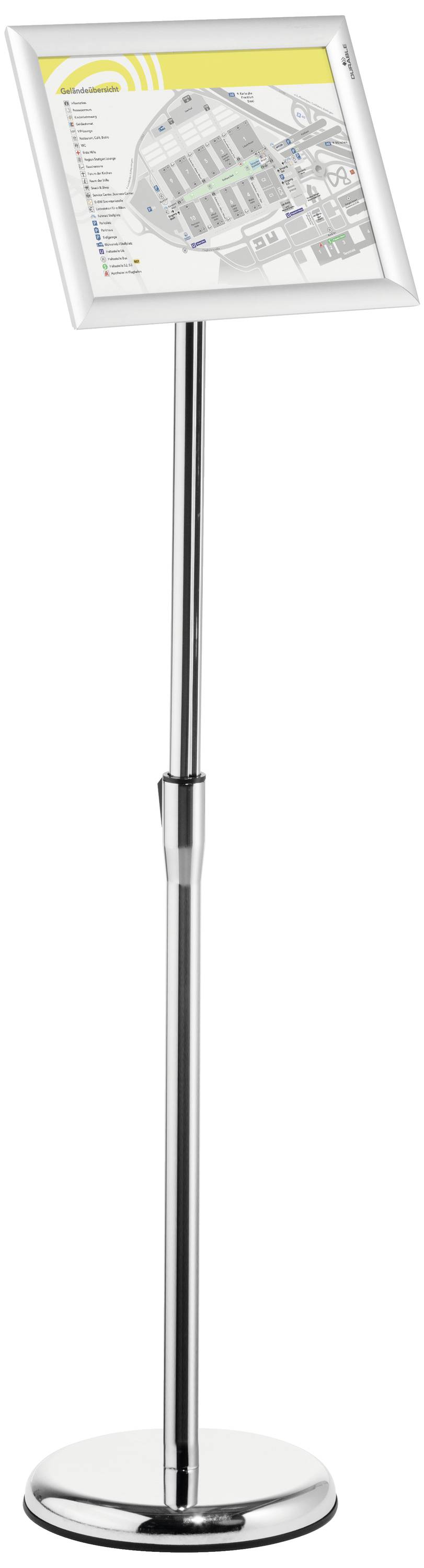 Durable 479823 Info-Bodenständer mit Aluminium Klapprahmen 1 x DIN A4 250mm x 1205mm x 250mm 1St.