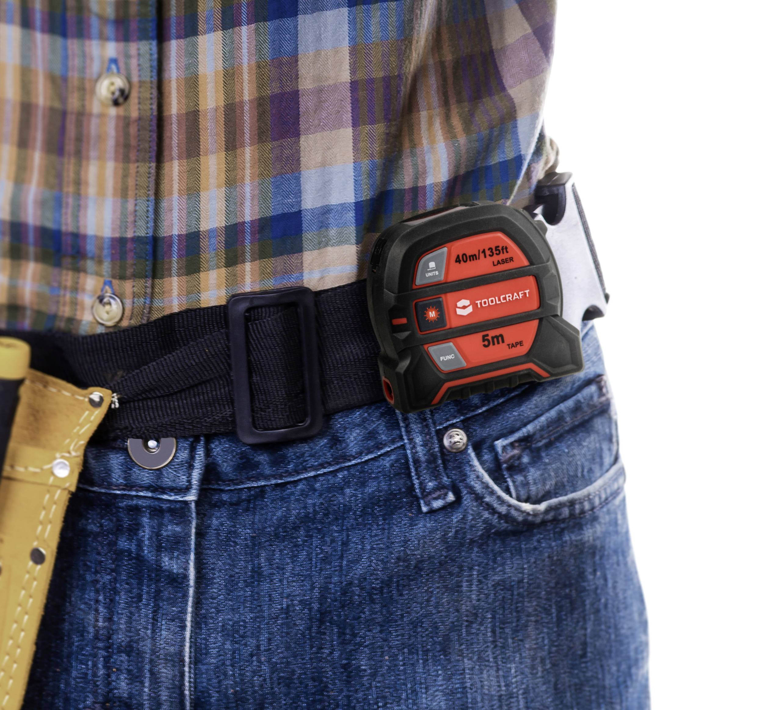 TOOLCRAFT 2 in 1 Laser-Entfernungsmesser Max. 40m mit Maßband
