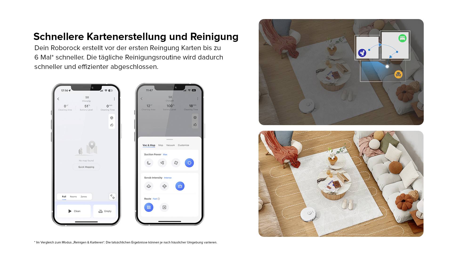 Roborock S8 white Saug-und Wischroboter Weiß kompatibel mit Amazon Alexa, kompatibel mit Google Home, Sprachgesteuert, mit Wischfunktion, App