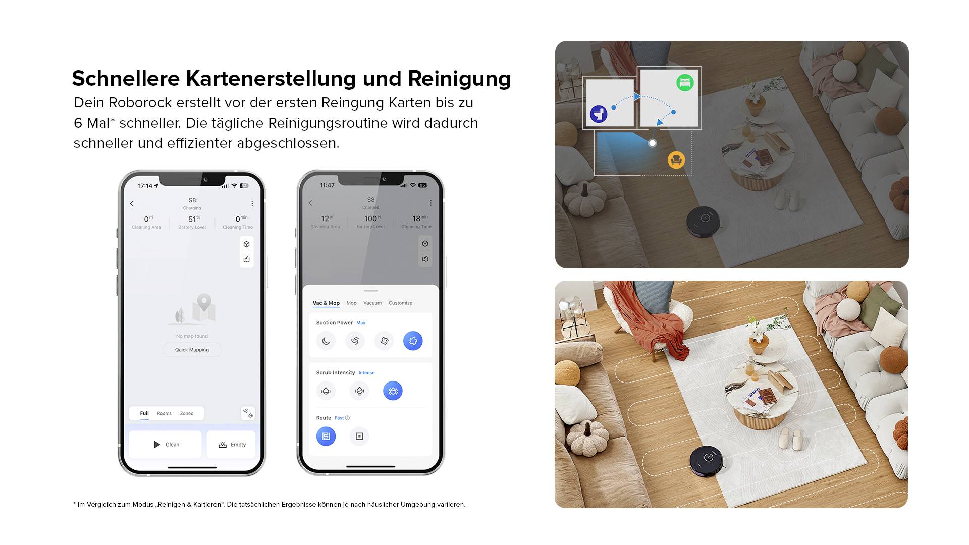 Roborock S8 black Saug-und Wischroboter Schwarz kompatibel mit Amazon Alexa, kompatibel mit Google Home, Sprachgesteuert, mit Wischfunktion, App