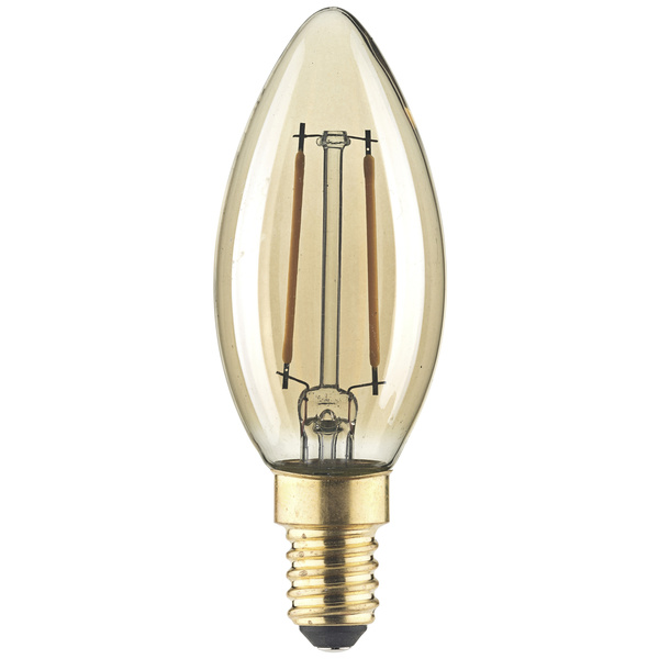 LightMe LM85051 LED E14 Kerzenform 2.5W Bernstein (Ø x L) 35mm x 97mm 1St.