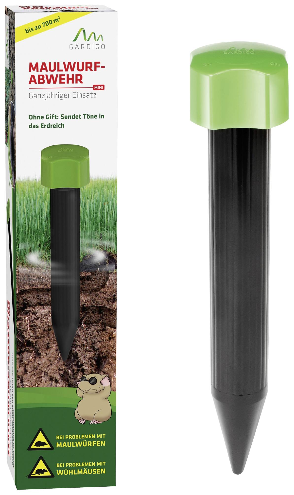 Gardigo Wühlmausvertreiber Funktionsart Ultraschall 1St.