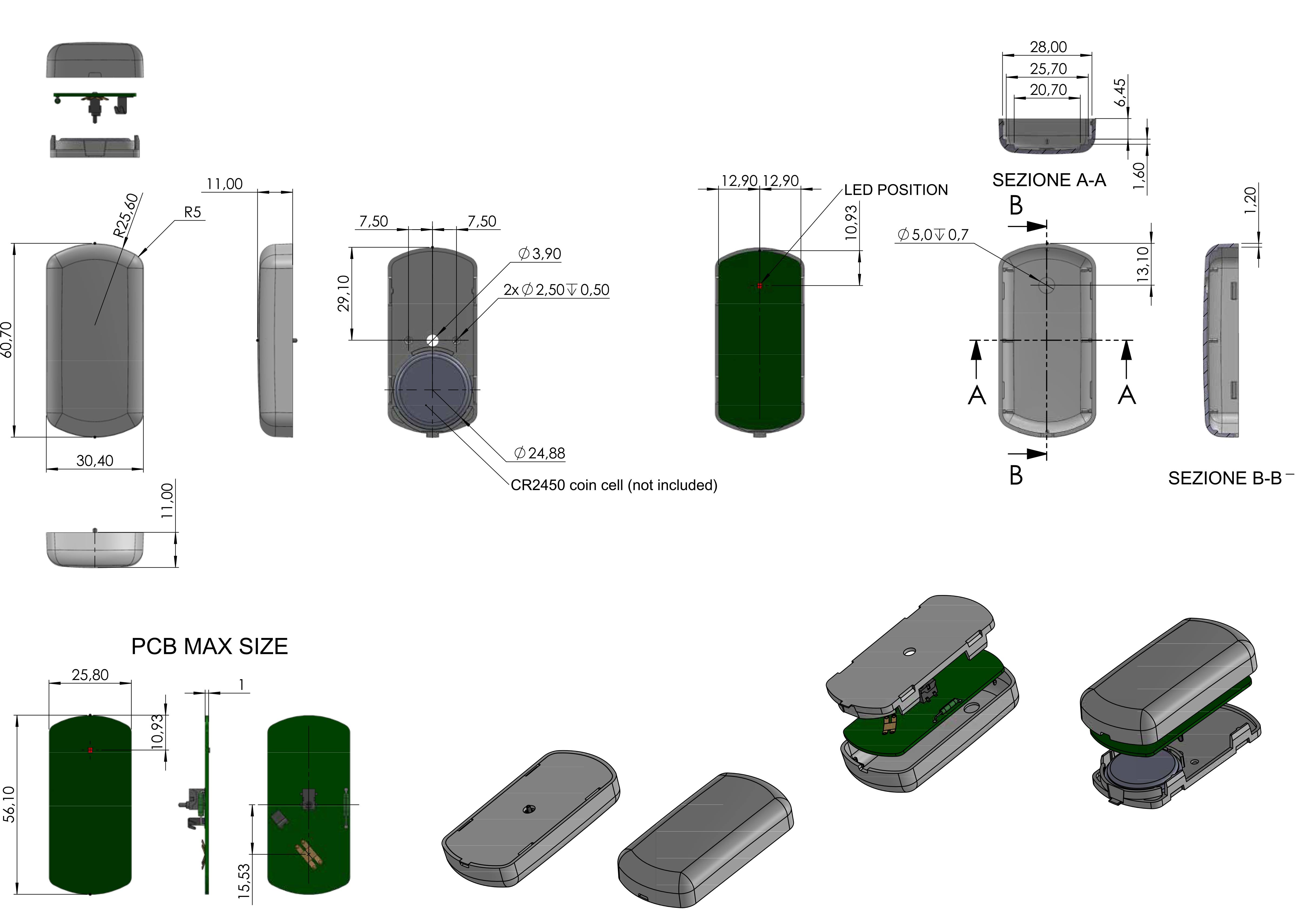 TEKO SE01.3 Hand-Gehäuse 60.7 x 30.4 x 11 Kunststoff Weiß 1St.