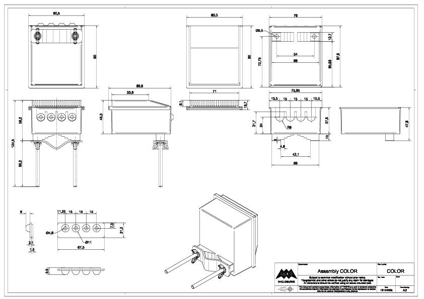 TEKO COLOR.5 Leergehäuse 90 x 80.5 x 25 ABS Lichtgrau 1St.