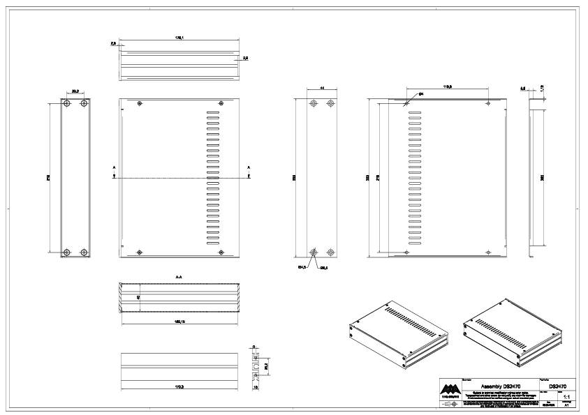 TEKO DS2470.18 Leergehäuse 176 x 233 x 43 Aluminium Spritzguss Schwarz/Silber 1St.