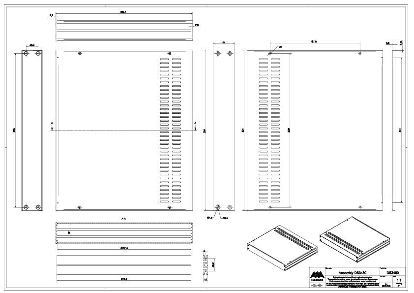 TEKO DS3480.18 Leergehäuse 286 x 334 x 43 Aluminium Spritzguss Schwarz/Silber 1St.