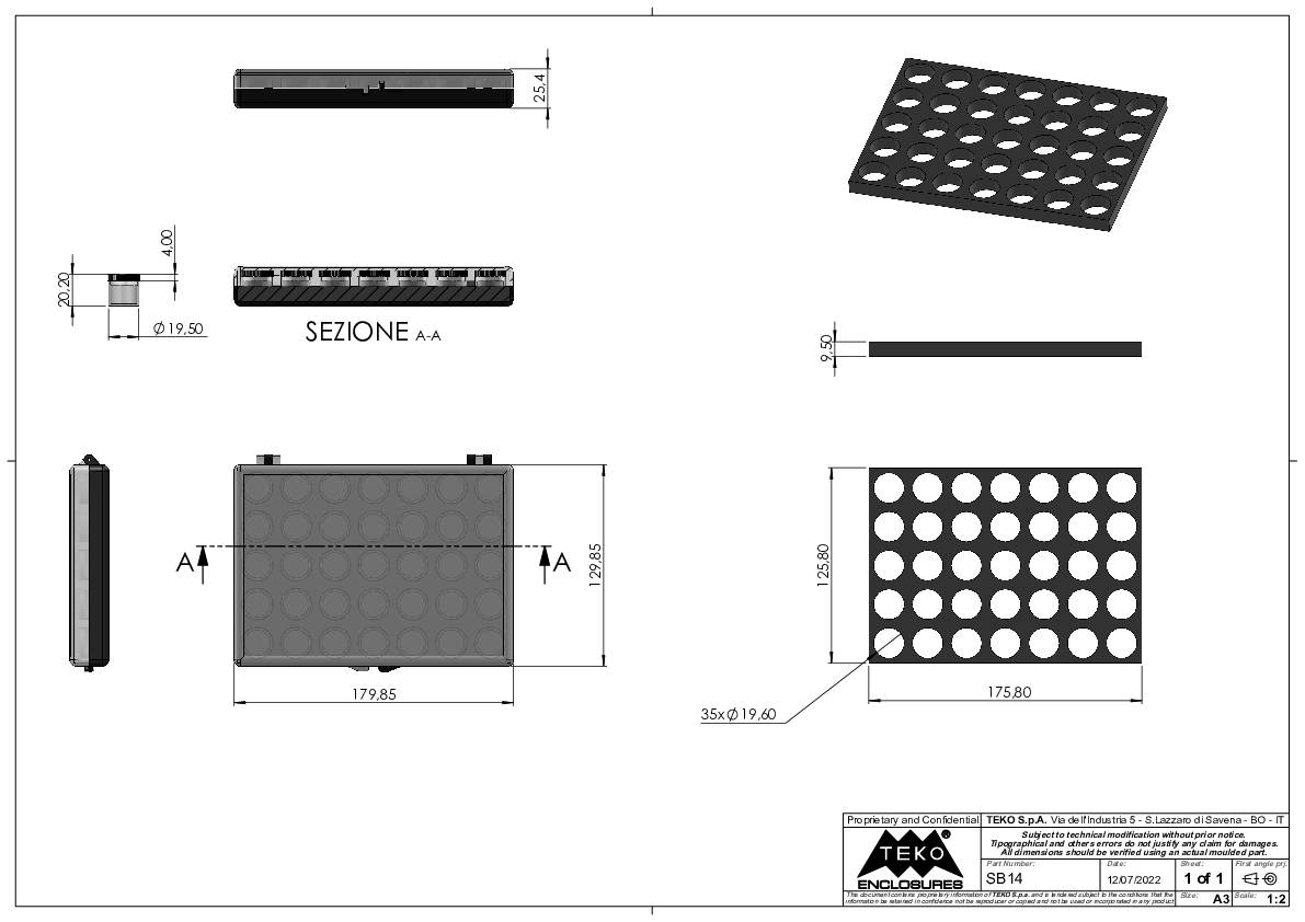 TEKO SB 14.0 Leergehäuse 129.85 x 179.85 x 25.4 Polystyrol Transparent 1St.