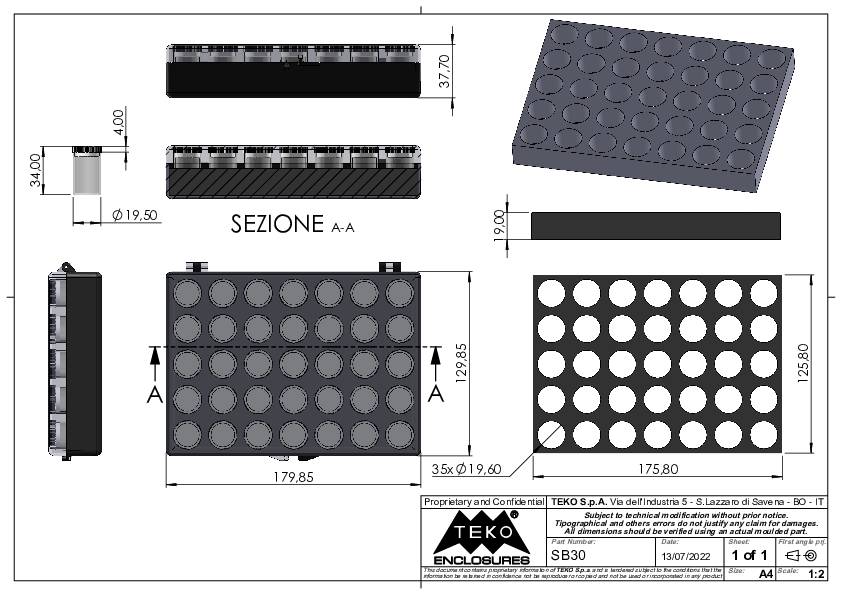 TEKO SB 30.0 Leergehäuse 129.85 x 179.85 x 37.7 Polystyrol Transparent 1St.