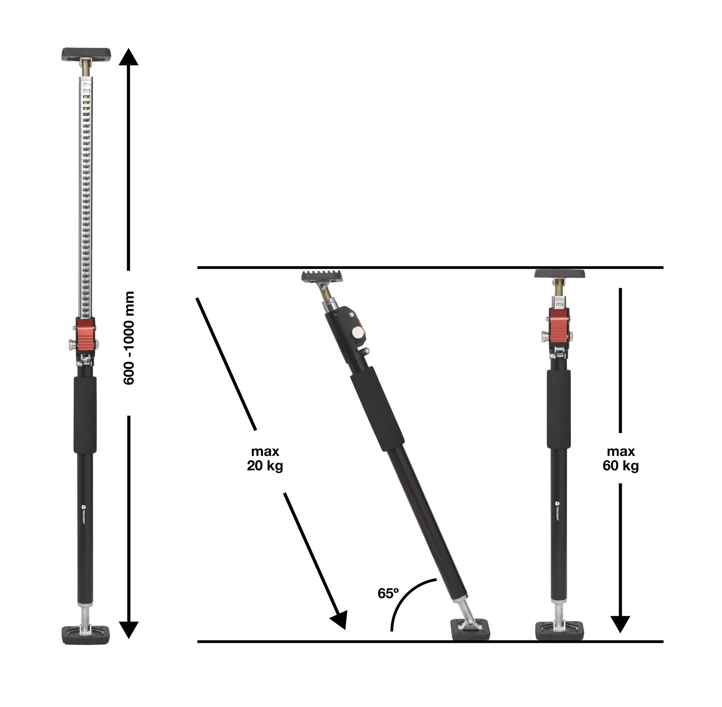 TOOLCRAFT Baustütze Längenverstellung: 600 - 1000mm Tragkraft (max.): 60kg