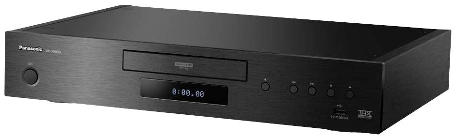 Ein schwarzer CD-Player mit einer digitalen Anzeige (zeigt '0:00:00'), mehreren Bedientasten und einem USB-Anschluss auf der Vorderseite.