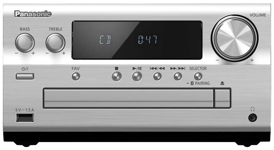Panasonic SC-PMX802E-S Stereoanlage Air-Play, Bluetooth®, CD, DAB+, USB, WLAN, UKW, AUX, Spotify, Tidal, Deezer, Multiroom-fähig