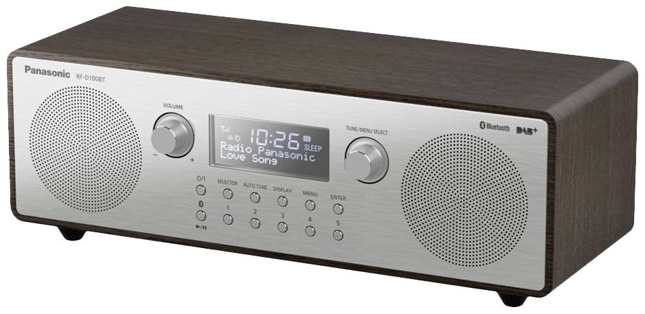 'DAB+ Radio im Retro-Design, Holzgehäuse, Bluetooth, zeigt Zeit 10:26, Sender 