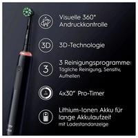 Oral-B Pro 3 3000 Cross Action 350931 Elektrische Zahnbürste Rotierend/Oszilierend/Pulsieren Schwar Oral-B Pro 3 3000 Cross Action 350931 Elektrische Zahnbürste Rotierend/Oszilierend/Pulsieren Schwar