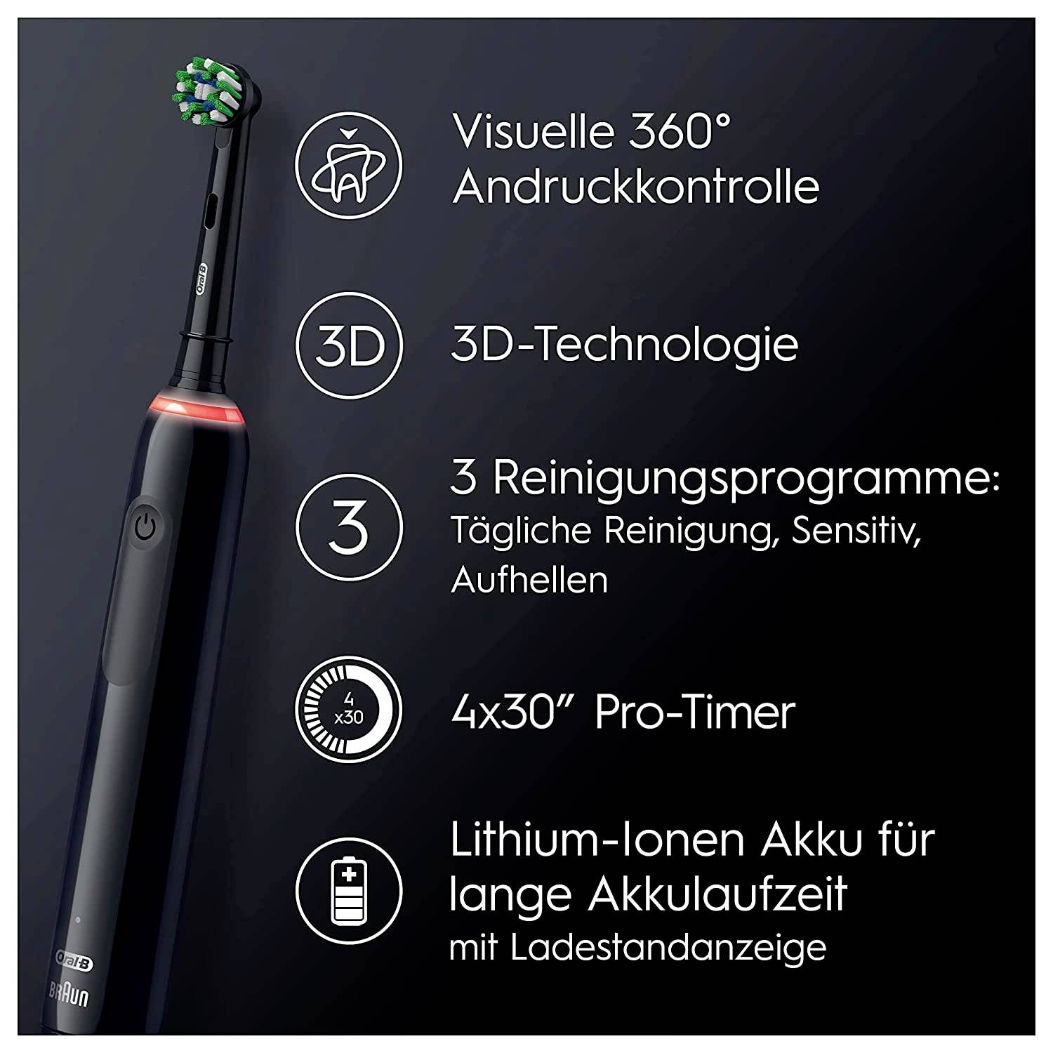 Oral-B Pro 3 3000 Cross Action 350931 Elektrische Zahnbürste Rotierend/Oszilierend/Pulsieren Schwarz