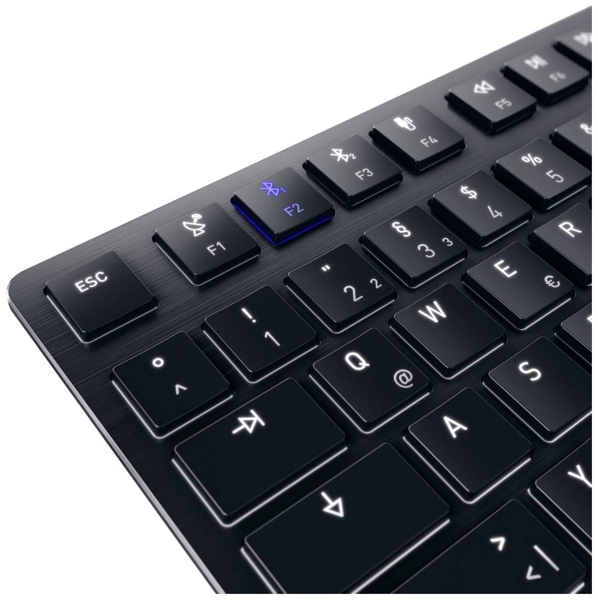 CHERRY KW X ULP Bluetooth® Tastatur Deutsch, QWERTZ Schwarz Geräuscharme Tasten, Wiederaufladbar