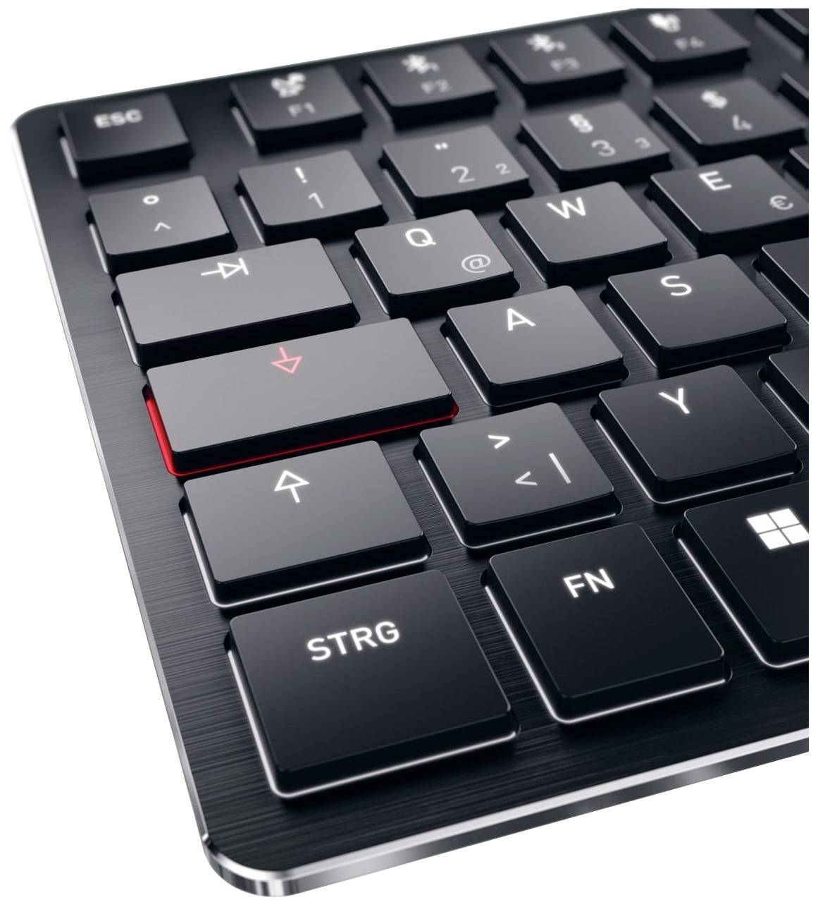 CHERRY KW X ULP Bluetooth® Tastatur Deutsch, QWERTZ Schwarz Geräuscharme Tasten, Wiederaufladbar