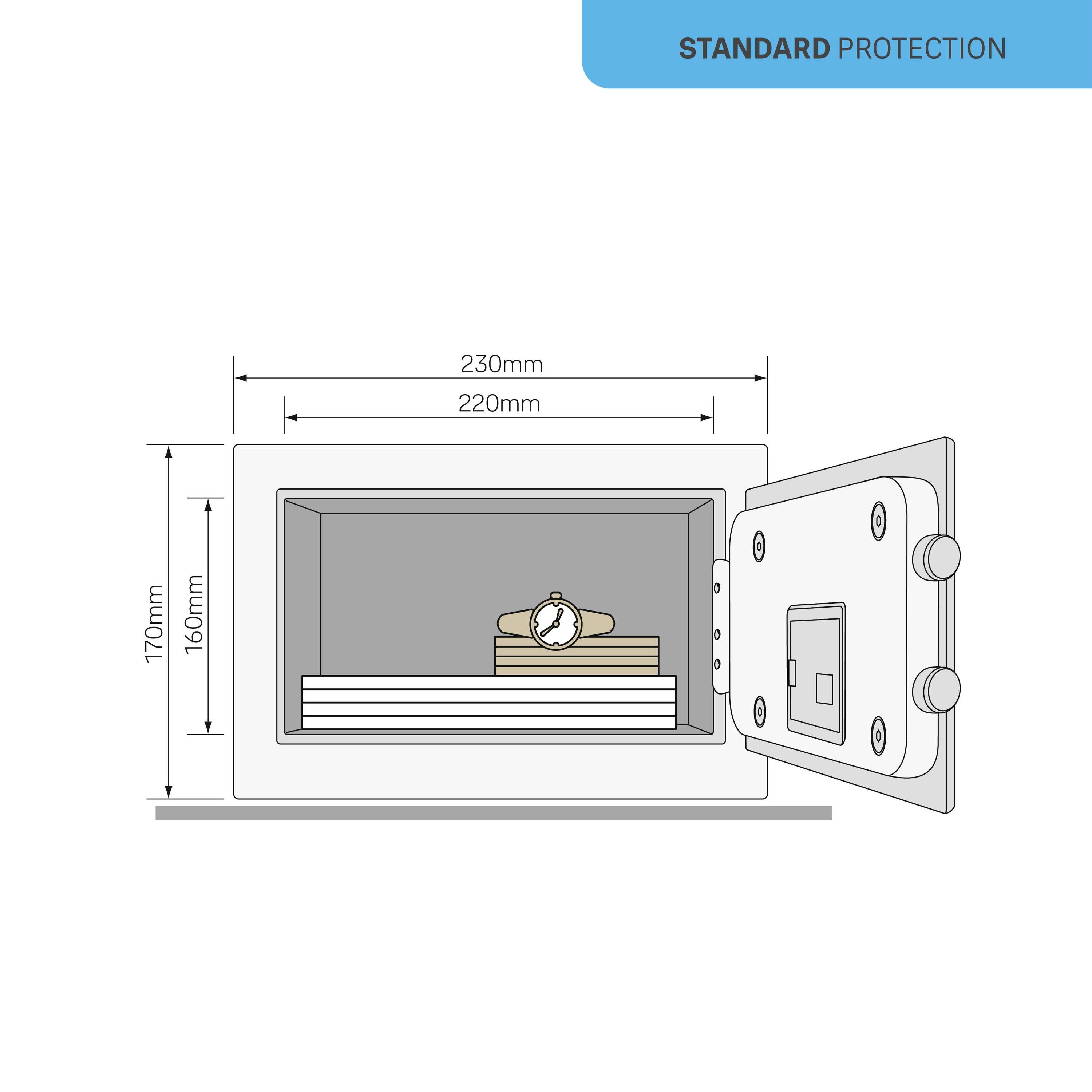 YALE YSV/170/DB2/P Möbeltresor Zahlenschloss, Schlüsselschloss