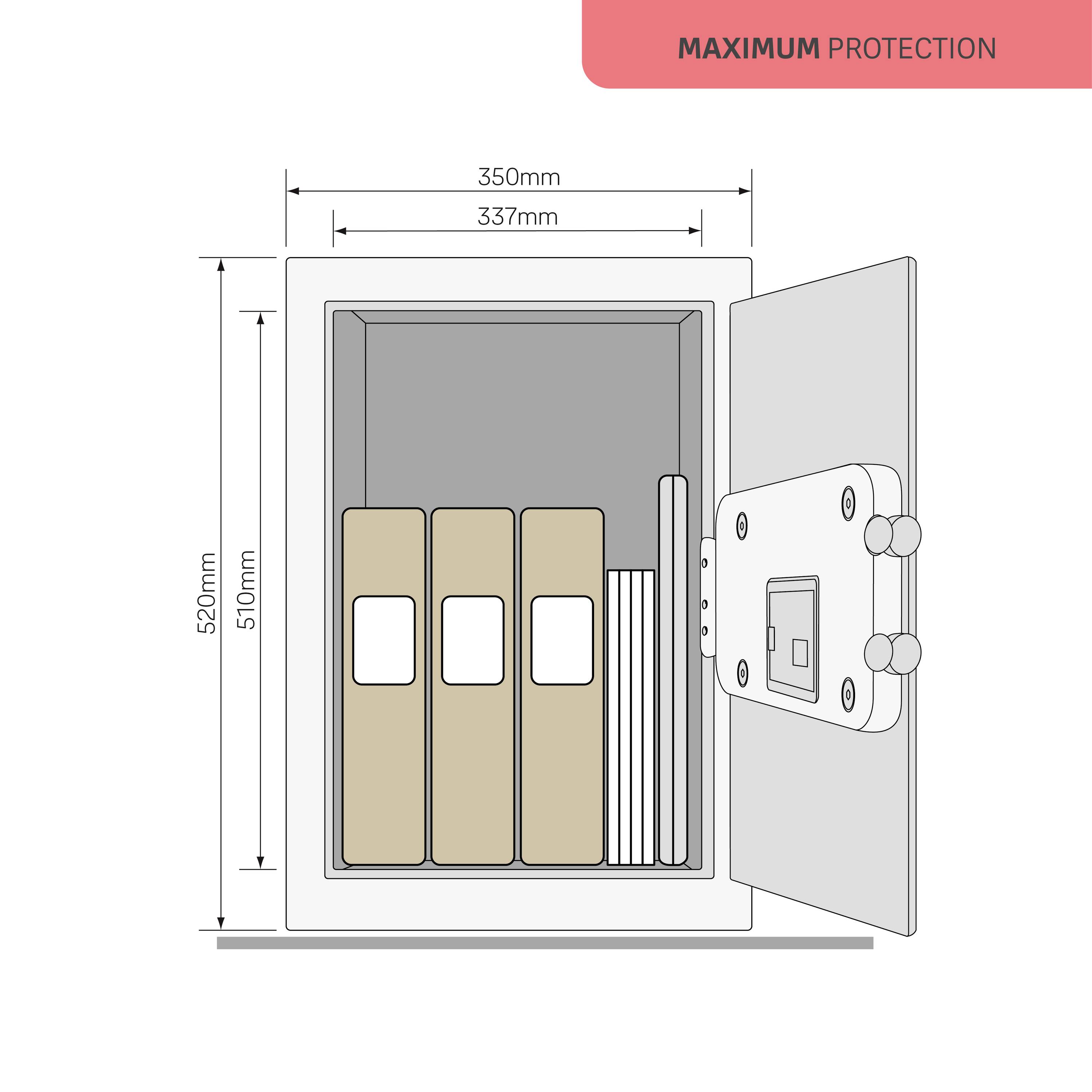 YALE YSEM/520/EG1 Tresor Zahlenschloss, Schlüsselschloss