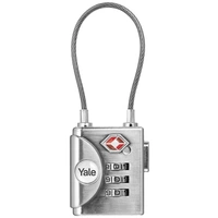 YALE YTP3/32/350/1 Vorhängeschloss 32mm TSA Silber Zahlenschloss YALE YTP3/32/350/1 Vorhängeschloss 32mm TSA Silber Zahlenschloss