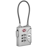 YALE YTP3/32/350/1 Vorhängeschloss 32mm TSA Silber Zahlenschloss YALE YTP3/32/350/1 Vorhängeschloss 32mm TSA Silber Zahlenschloss