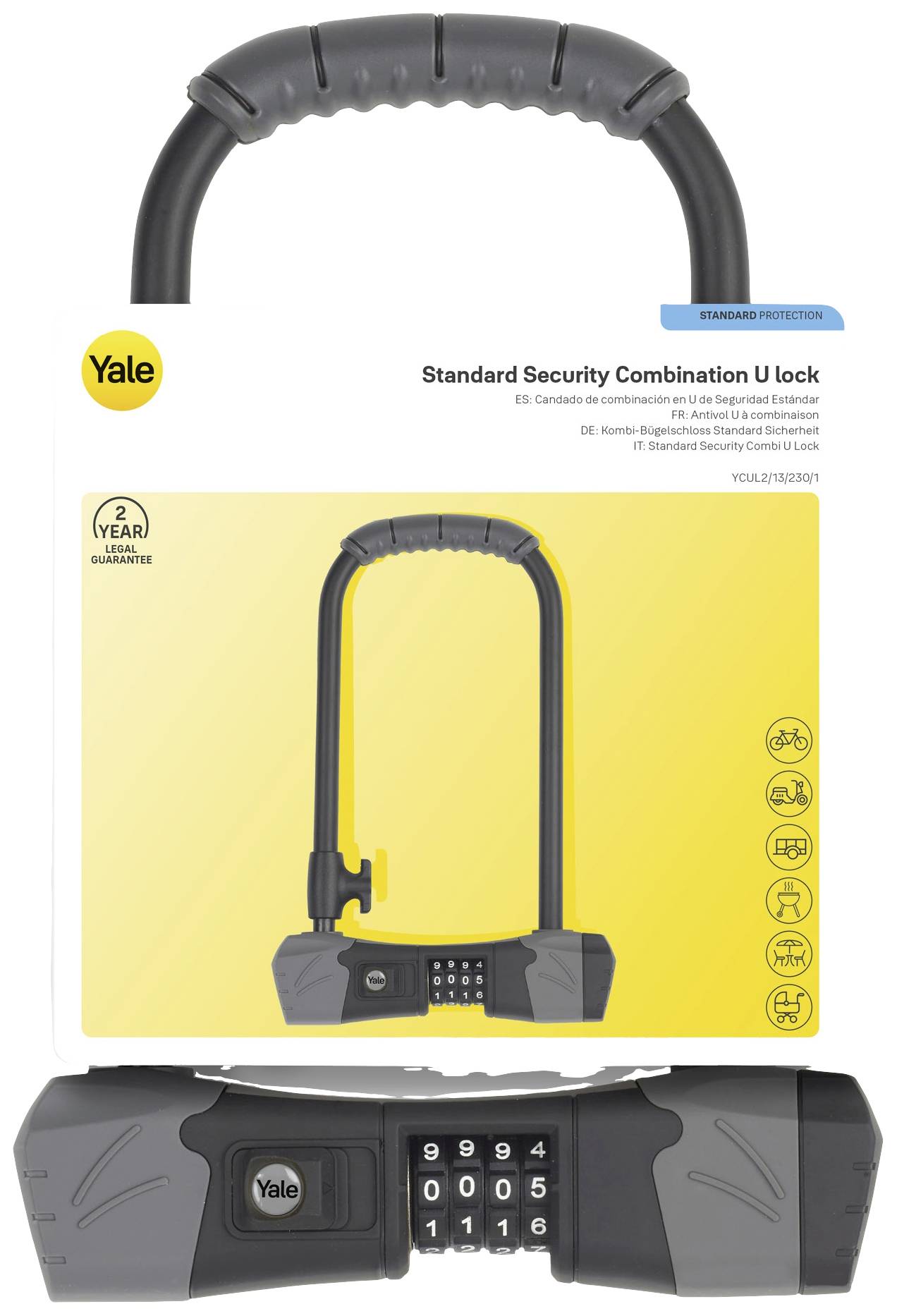 YALE Bügelschloss Zahlenschloss