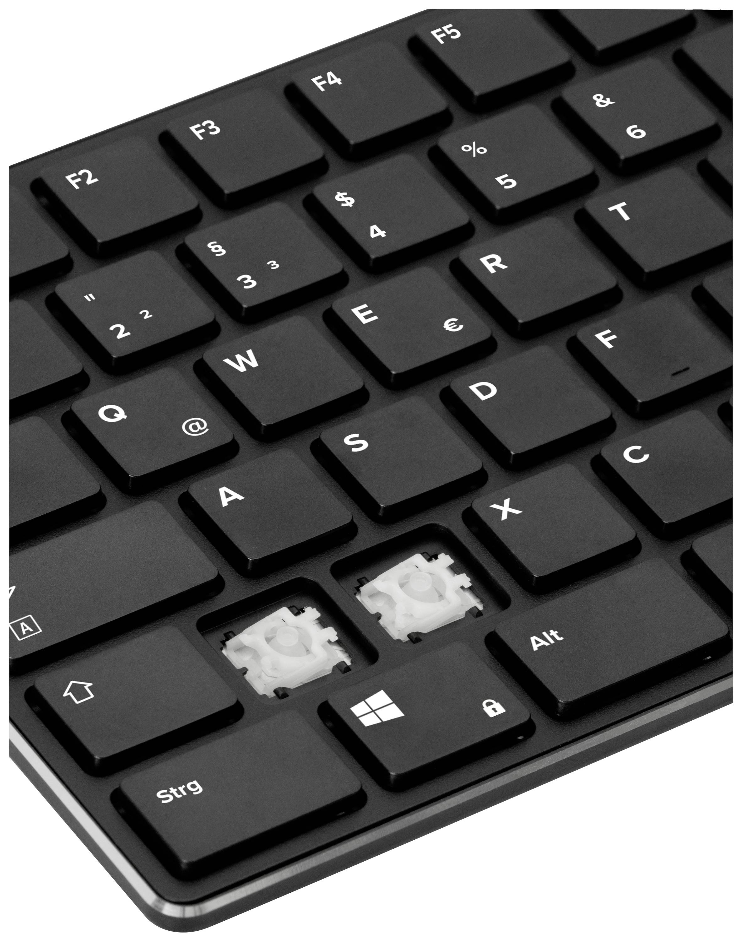 SpeedLink RIVA Slim Kabelgebunden Tastatur Deutsch, QWERTZ Schwarz Geräuscharme Tasten