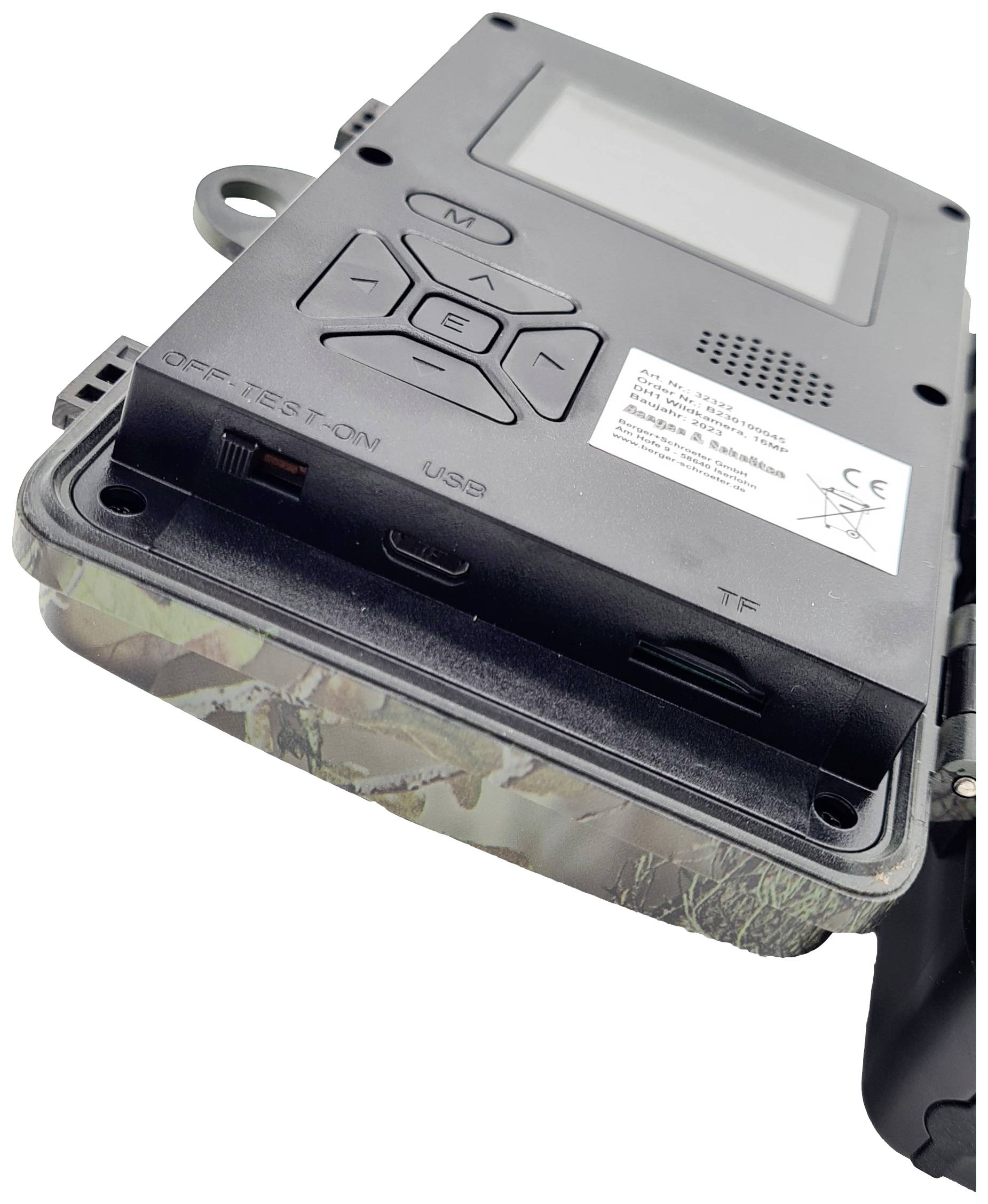 Berger & Schröter DH1 Wildkamera 16 Megapixel Black LEDs, Tonaufzeichnung Camouflage Grün, Camoufla
