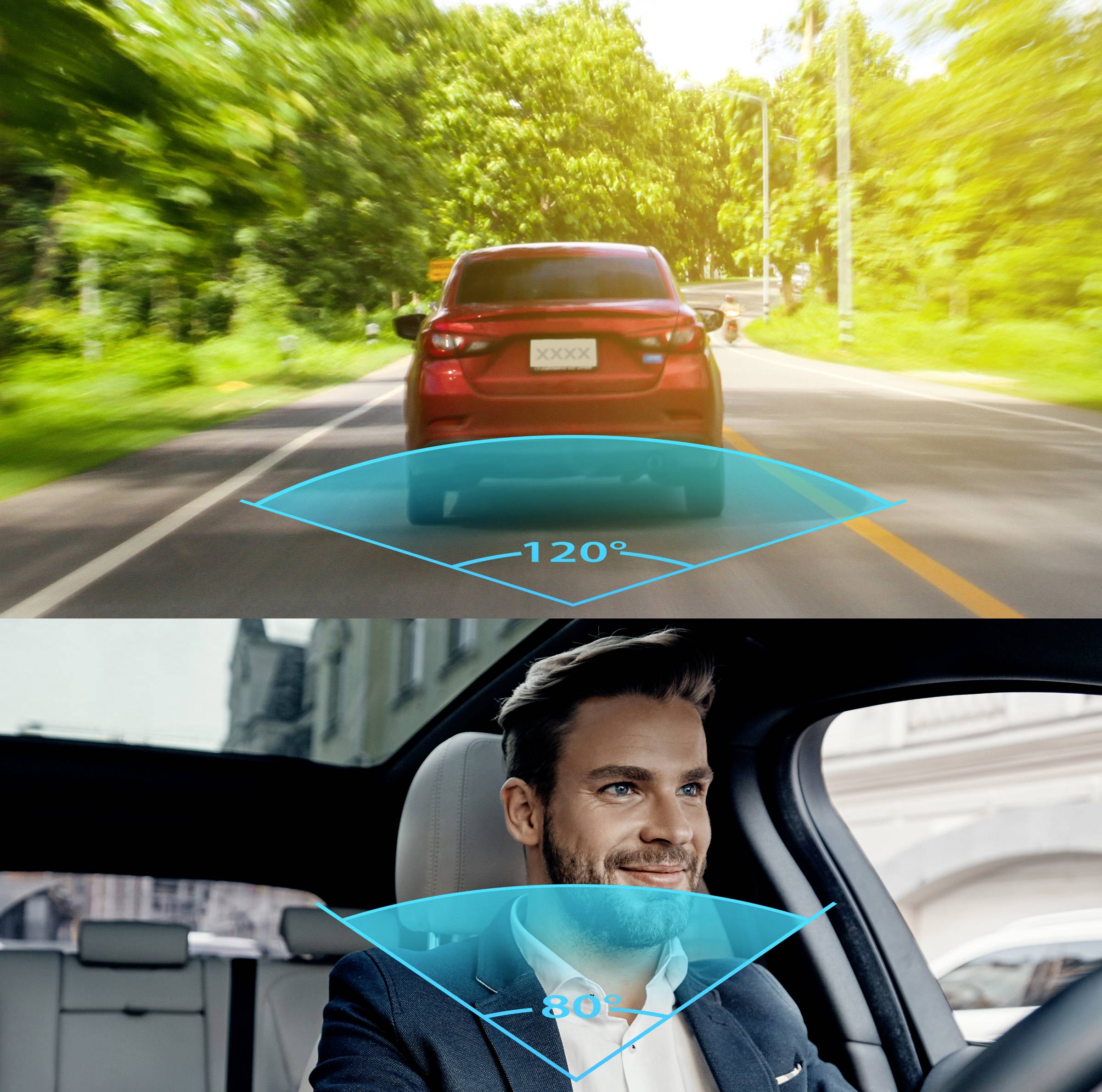 Technaxx TX-185 Dashcam Blickwinkel horizontal max.=120 ° 5 V Display, Dual-Kamera, G-Sensor, Innenraumkamera, Akku, Schleifenaufzeichnung