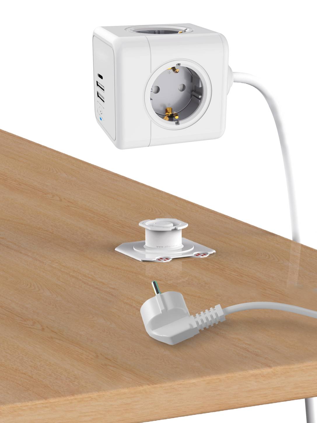 Technaxx 5004 Steckdosenwürfel Weiß Schutzkontakt 1St.