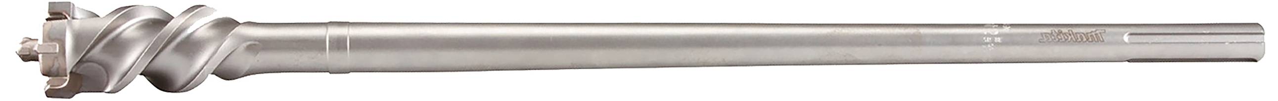 Ein metallischer Zylinder, vermutlich ein Werkzeug oder Maschinenteil, mit spiralförmigen Rillen und glatter Oberfläche.