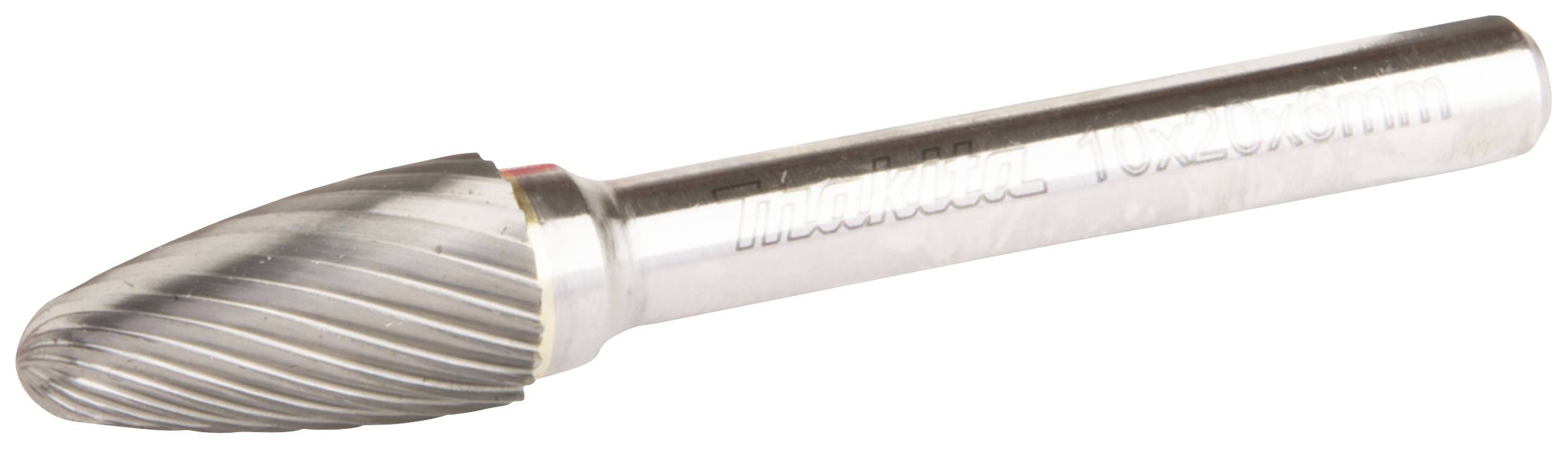 Ein zylindrischer Fräskopf mit spiraligen Schneiden und einem langen Schaft. Der Kopf ist für präzise Schleifarbeiten geeignet.