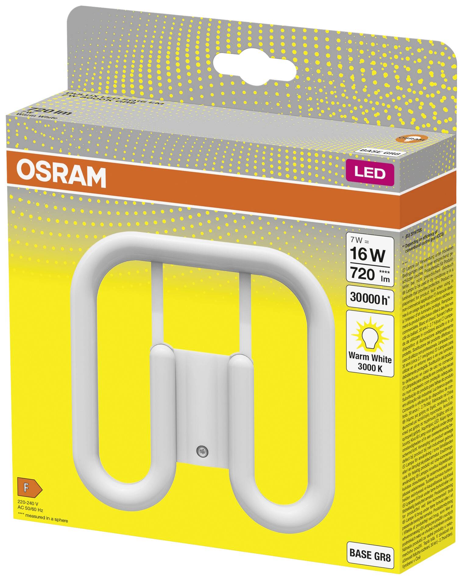 OSRAM HOMELIGHTING 4058075822894 LED EEK F (A - G) GR8 7W = 16W Warmweiß (Ø x H) 134mm x 134mm 1St.