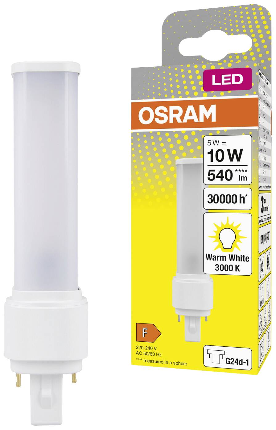 OSRAM HOMELIGHTING 4058075823334 LED EEK F (A - G) G24d-1 5W = 10W Warmweiß (Ø x H) 35mm x 35mm 1St.
