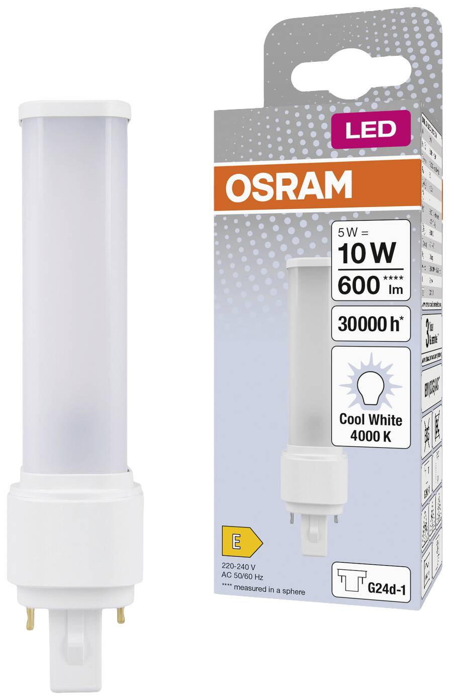 OSRAM HOMELIGHTING 4058075823358 LED EEK E (A - G) G24d-1 5W = 10W Neutralweiß (Ø x H) 35mm x 35mm 1St.