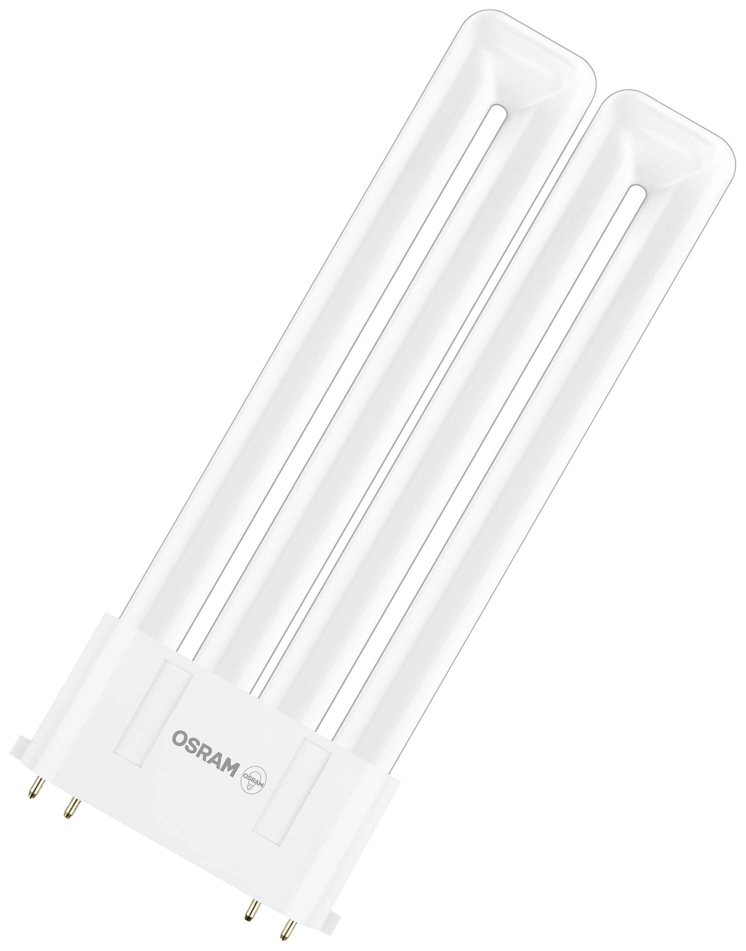Kompaktleuchtstofflampe mit 4 Pins, U-förmig, Marke OSRAM. Geeignet für energieeffiziente Beleuchtung.