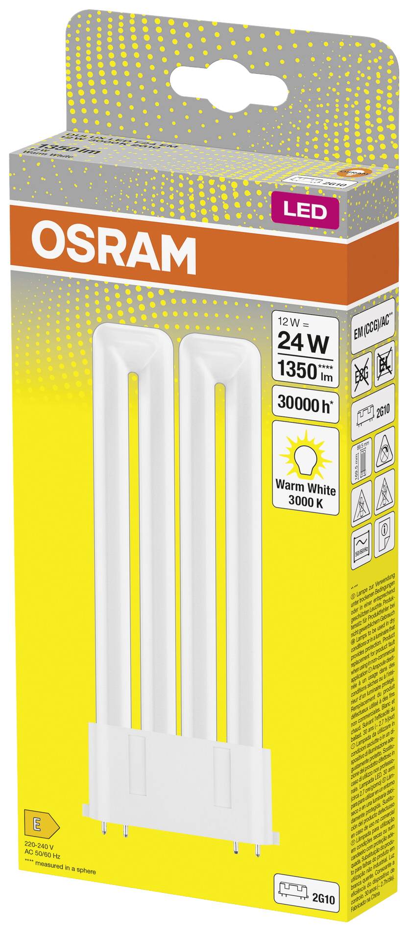 OSRAM HOMELIGHTING 4058075822818 LED EEK E (A - G) 2G10 12W = 24W Warmweiß (Ø x H) 89.50mm x 89.50mm 1St.
