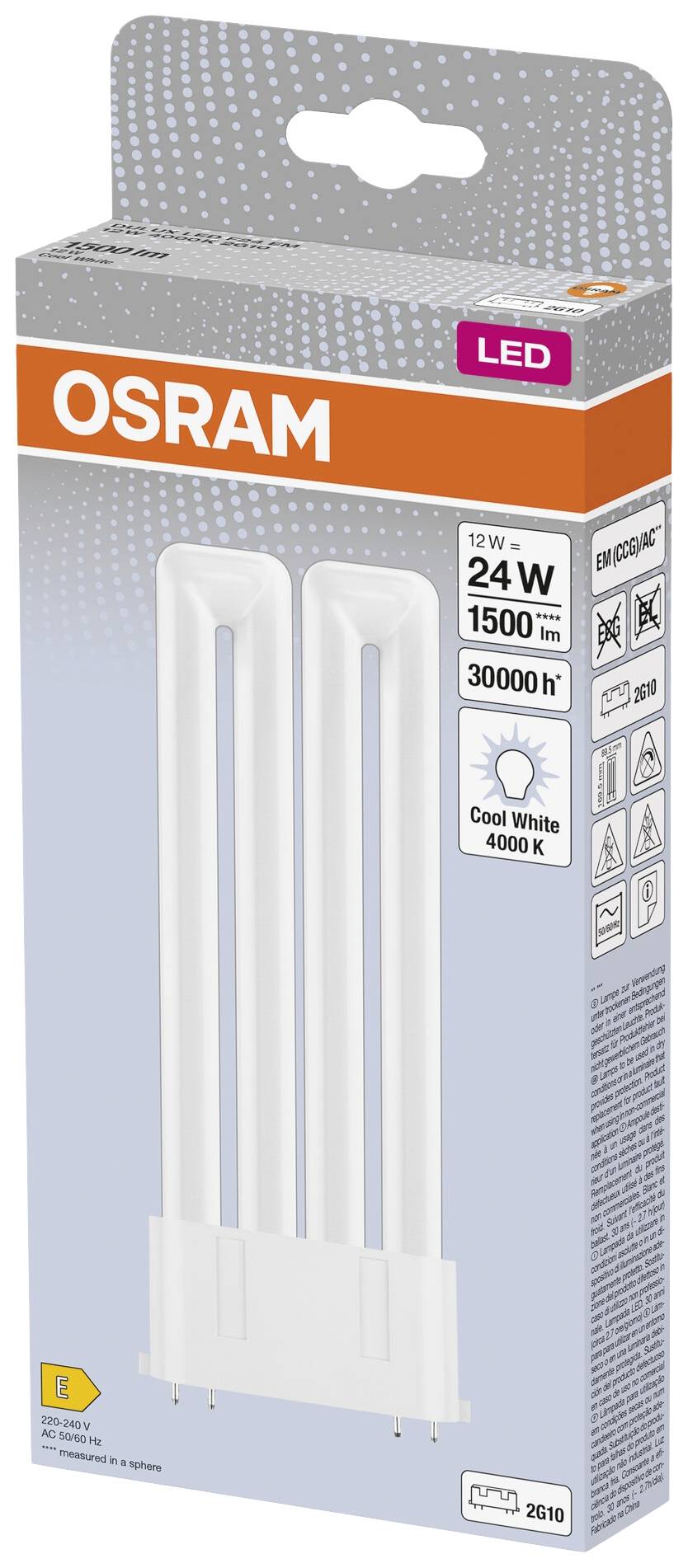 OSRAM HOMELIGHTING 4058075822832 LED EEK E (A - G) 2G10 12W = 24W Neutralweiß (Ø x H) 89.50mm x 89.50mm 1St.