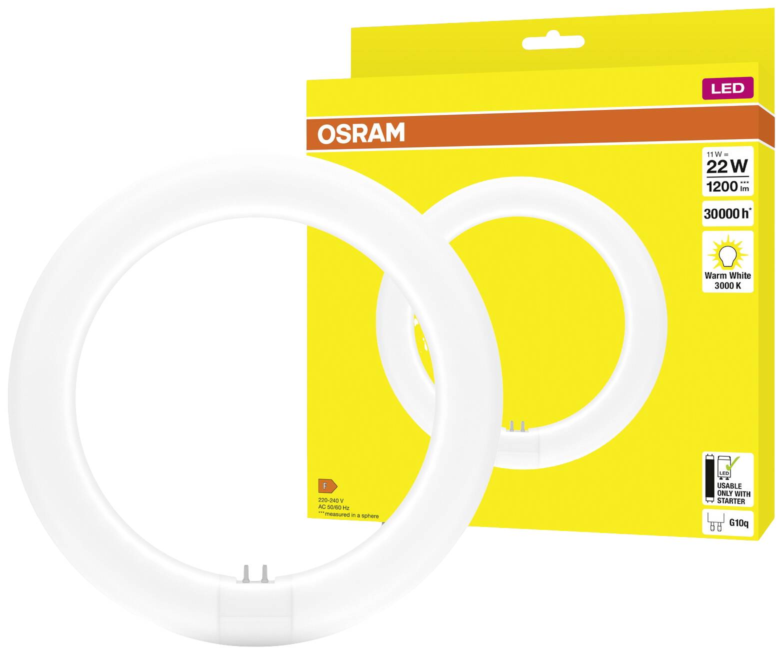 OSRAM HOMELIGHTING LED-Röhre EEK: F (A - G) G10q Ringform 11 W = 22 W Warmweiß (Ø x L) 312 mm x 212 mm 1 St.