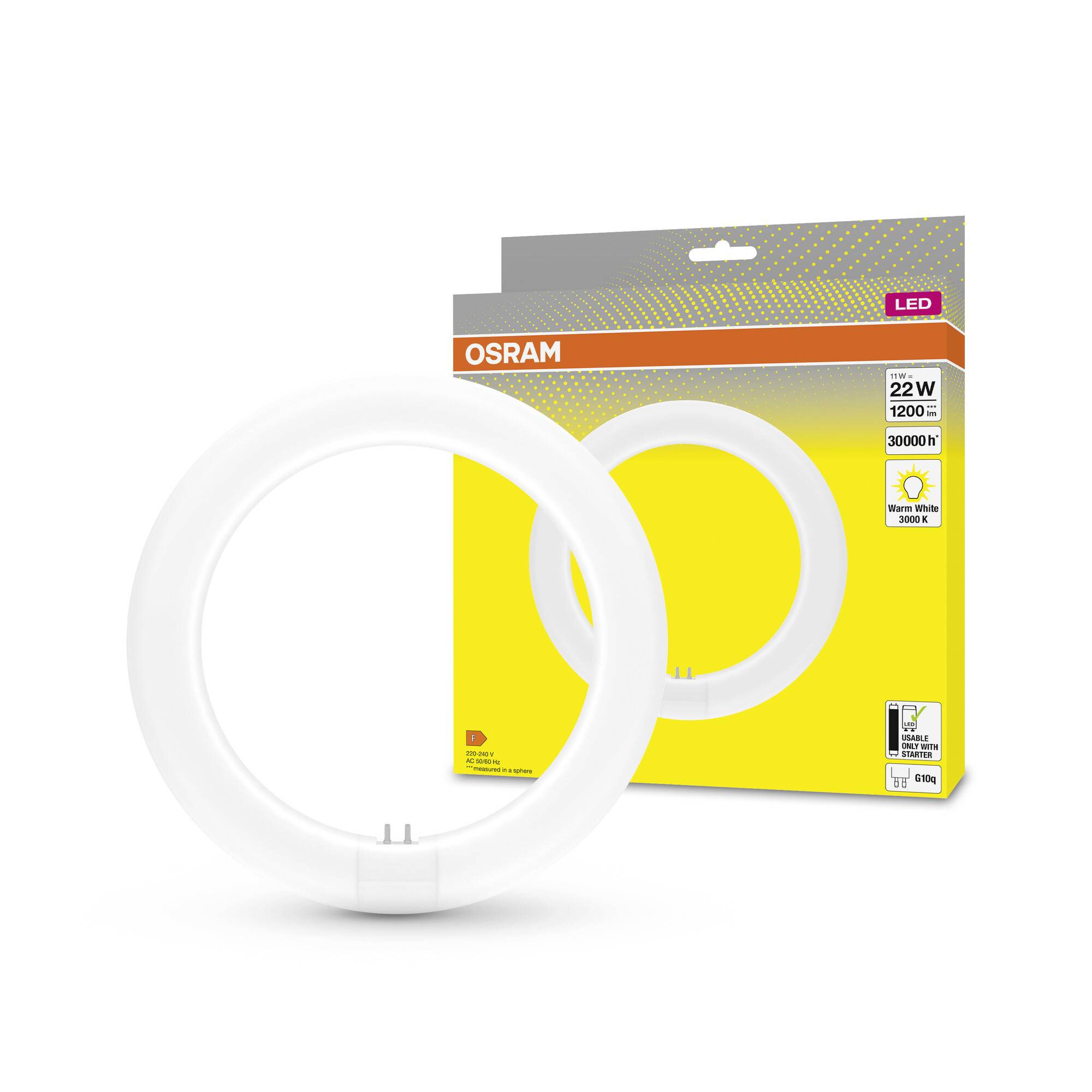 OSRAM HOMELIGHTING LED-Röhre EEK: F (A - G) G10q Ringform 11W = 22W Warmweiß (Ø x L) 312mm x 212mm 1St.