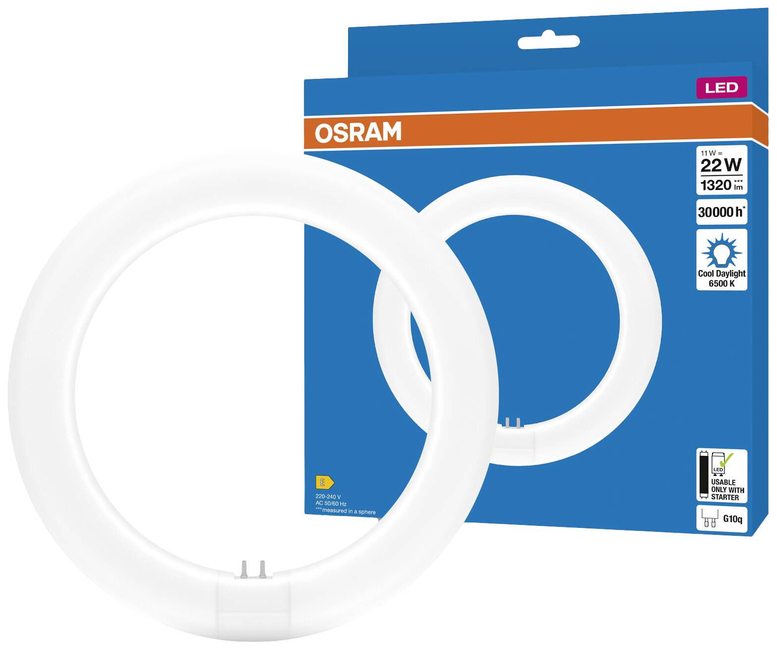 OSRAM HOMELIGHTING LED-Röhre EEK: E (A - G) G10q Ringform 11 W = 22 W Kaltweiß (Ø x L) 312 mm x 21