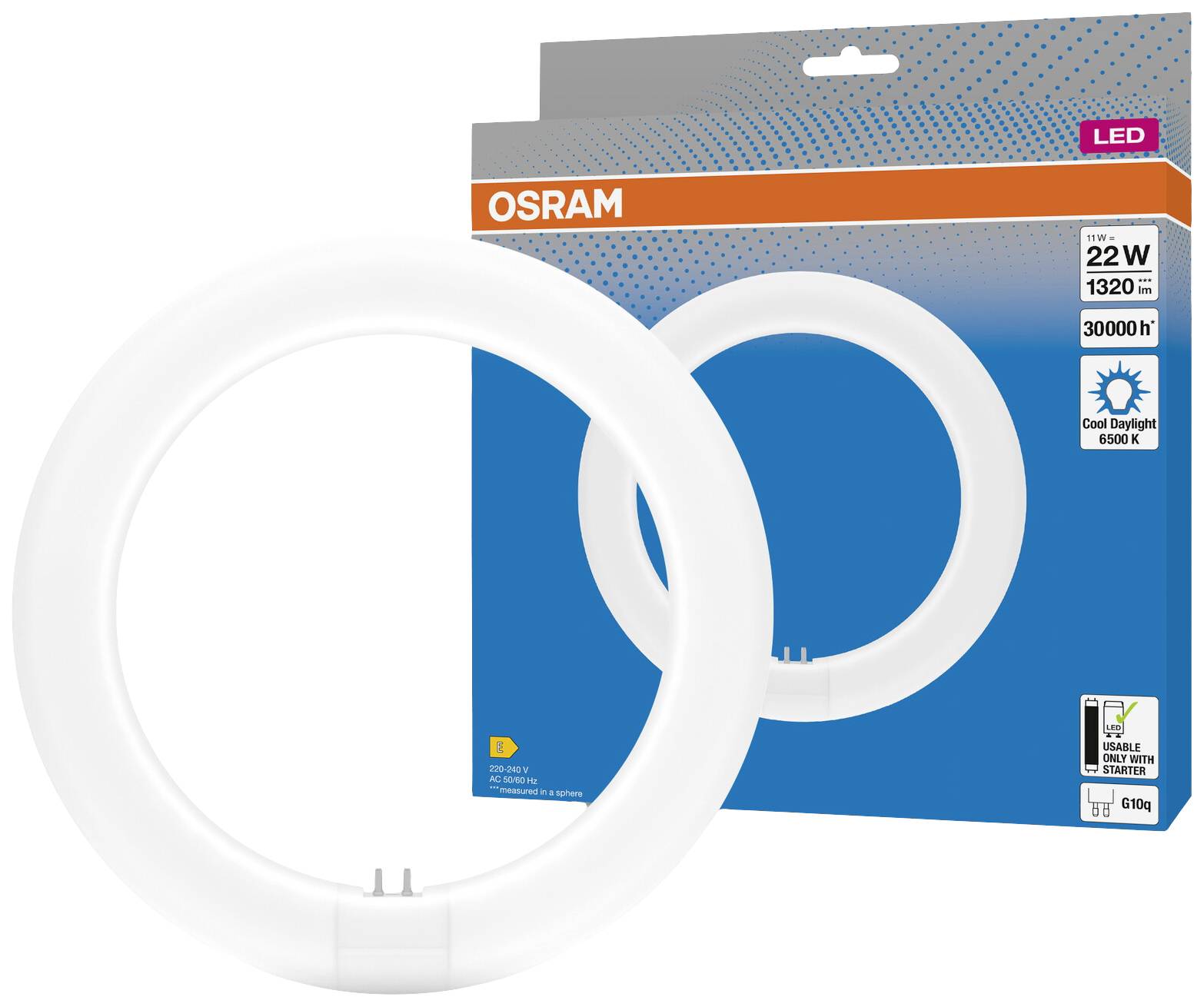 OSRAM HOMELIGHTING LED-Röhre EEK: E (A - G) G10q Ringform 11 W = 22 W Kaltweiß (Ø x L) 312 mm x 212 mm 1 St.